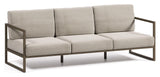 Comova 3 - pers. Loungesofa 225 cm, Lysegrå/Grøn aluminium - UNOLIVING.COM