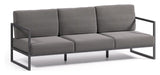 Comova 3 - pers. Loungesofa 225 cm, Mørkegrå/Sort aluminium - UNOLIVING.COM