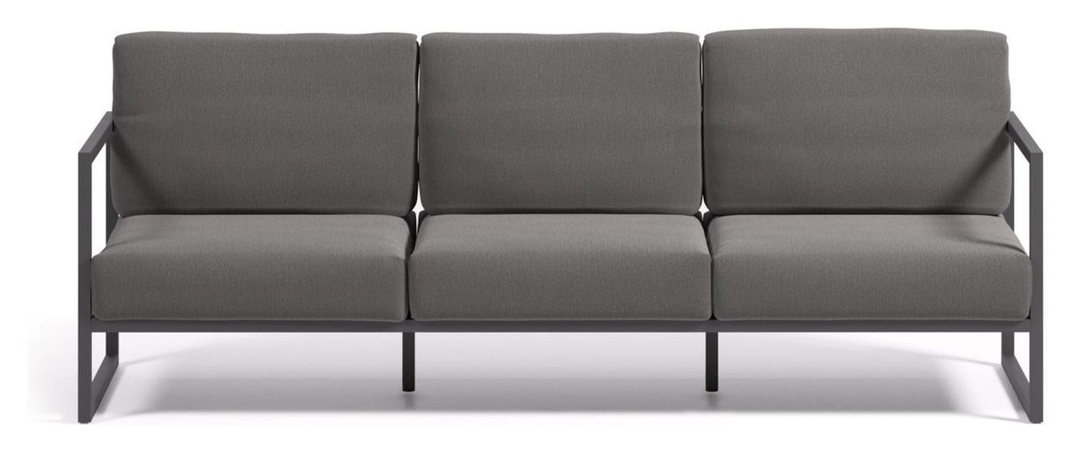 Comova 3 - pers. Loungesofa 225 cm, Mørkegrå/Sort aluminium - UNOLIVING.COM