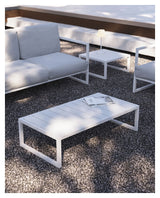 Comova Loungebord 60x114, Hvid aluminium - UNOLIVING.COM