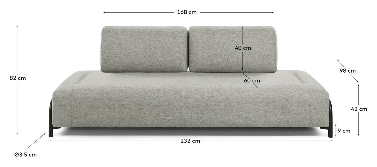 Compo 3 - pers. Sofa, Beige - UNOLIVING.COM