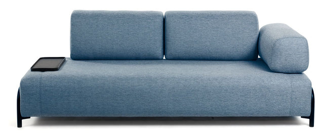 Compo 3 - pers. sofa m. lille bakke, Blå stof - UNOLIVING.COM