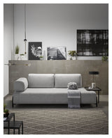 Compo 3 - pers. sofa m. lille bakke, Lysegråt stof - UNOLIVING.COM