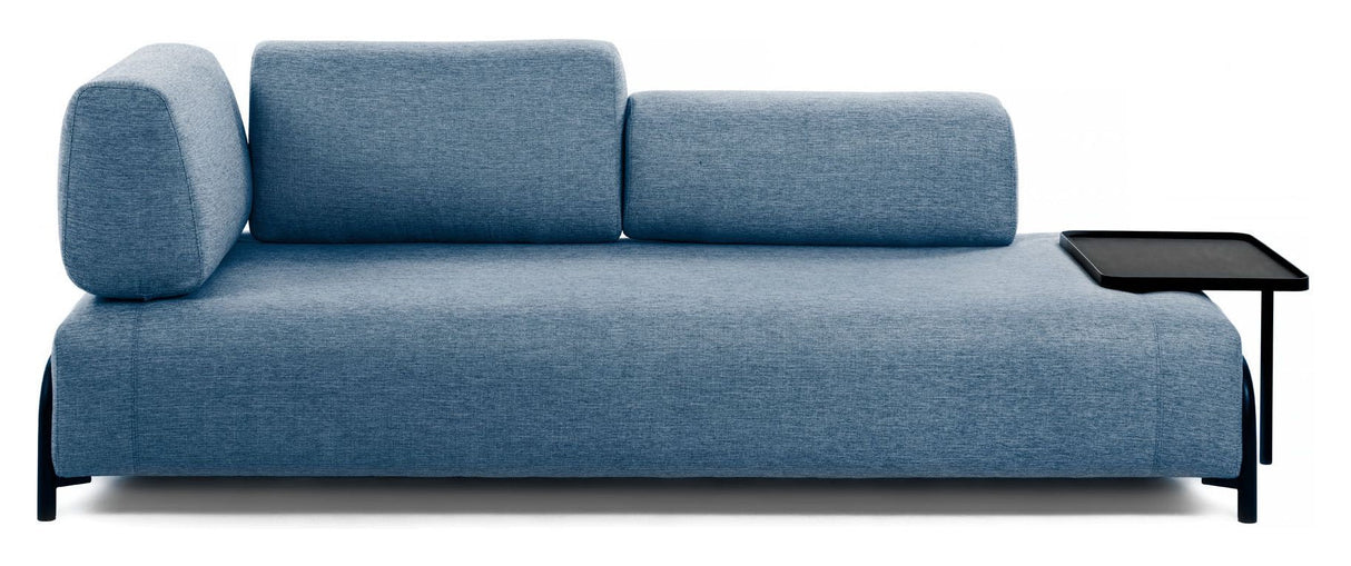 Compo 3 - pers. sofa m. stor bakke, Blå stof - UNOLIVING.COM