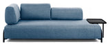 Compo 3 - pers. sofa m. stor bakke, Blå stof - UNOLIVING.COM