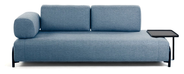 Compo 3 - pers. sofa m. stor bakke, Blå stof - UNOLIVING.COM