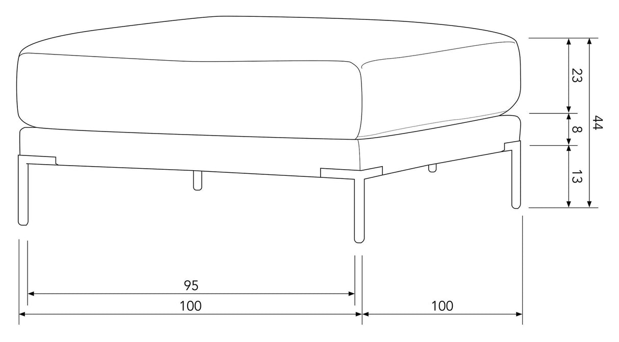 Couple Puf 100x100 - Brun - UNOLIVING.COM