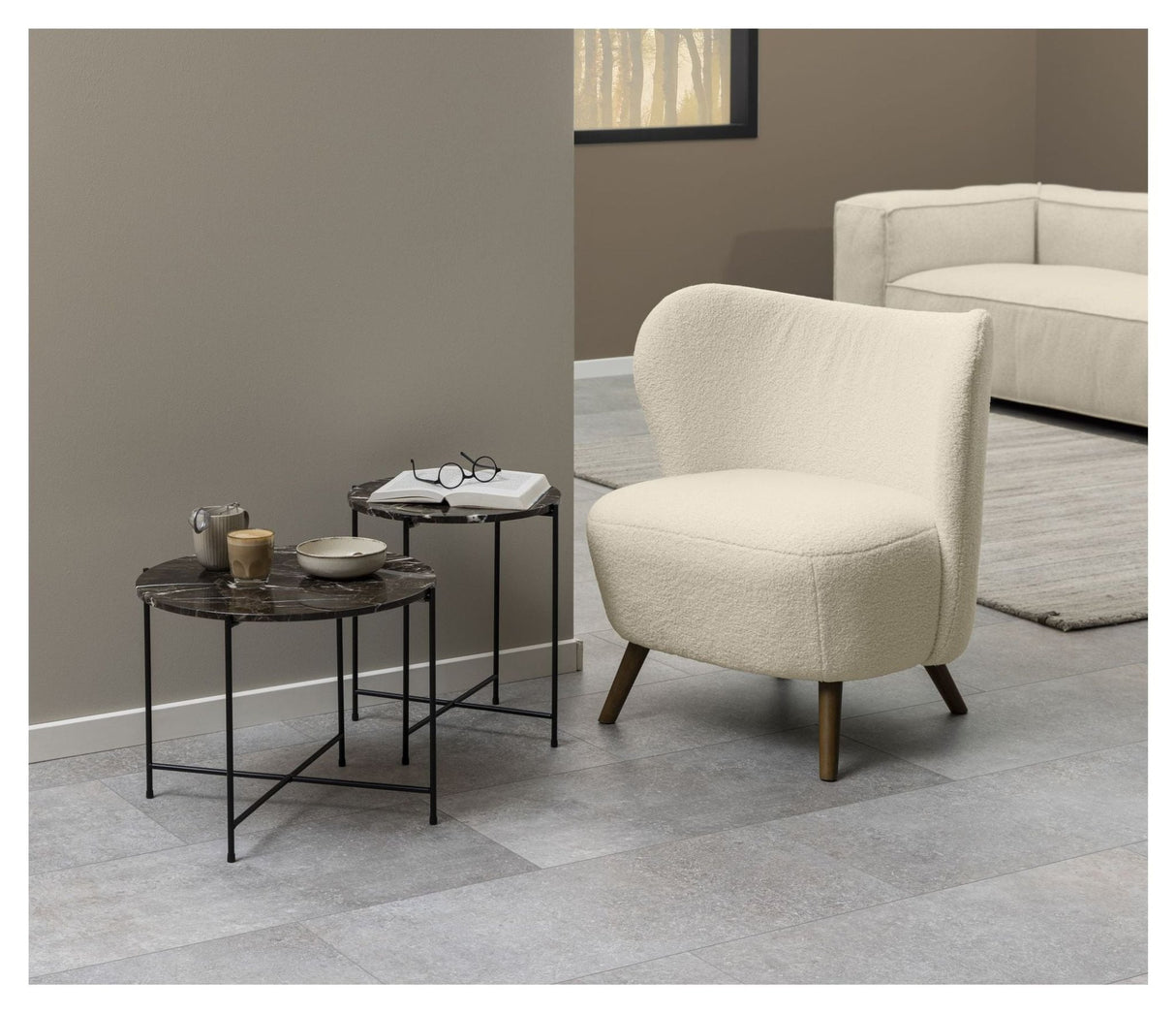 Crosby Loungestol, Beige stof - UNOLIVING.COM