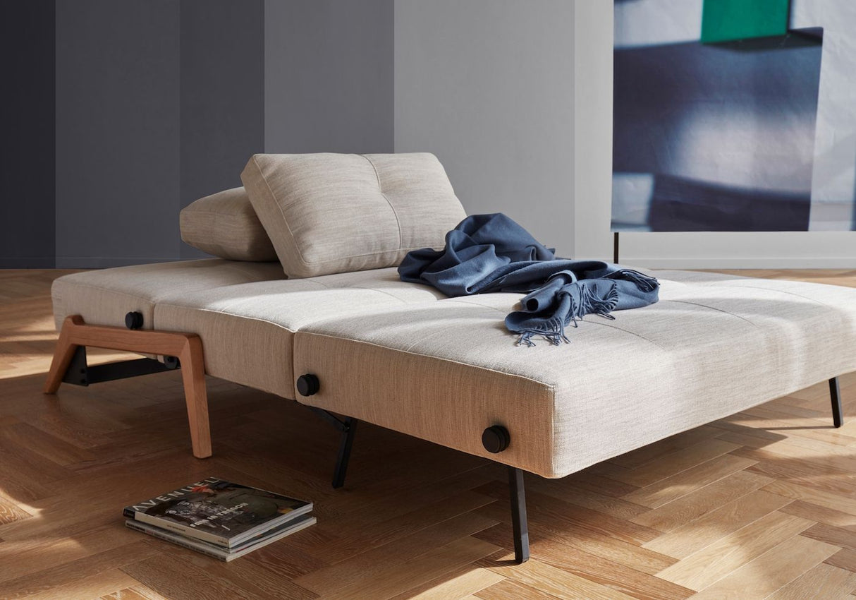 Cubed 140 Sovesofa m. Egeben, Sand Grå - UNOLIVING.COM