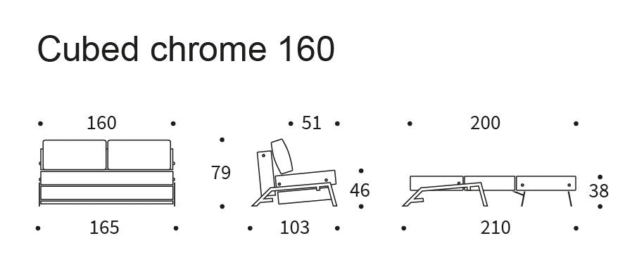 Cubed 160 Chrome Sovesofa, Argus/Rust - UNOLIVING.COM