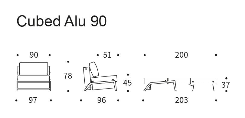 Cubed 90 Alu Loungestol, Argus/Rust - UNOLIVING.COM