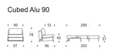 Cubed 90 Alu Loungestol, Argus/Rust - UNOLIVING.COM