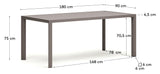 Culip Havebord, Brun alu, 180x90 - UNOLIVING.COM