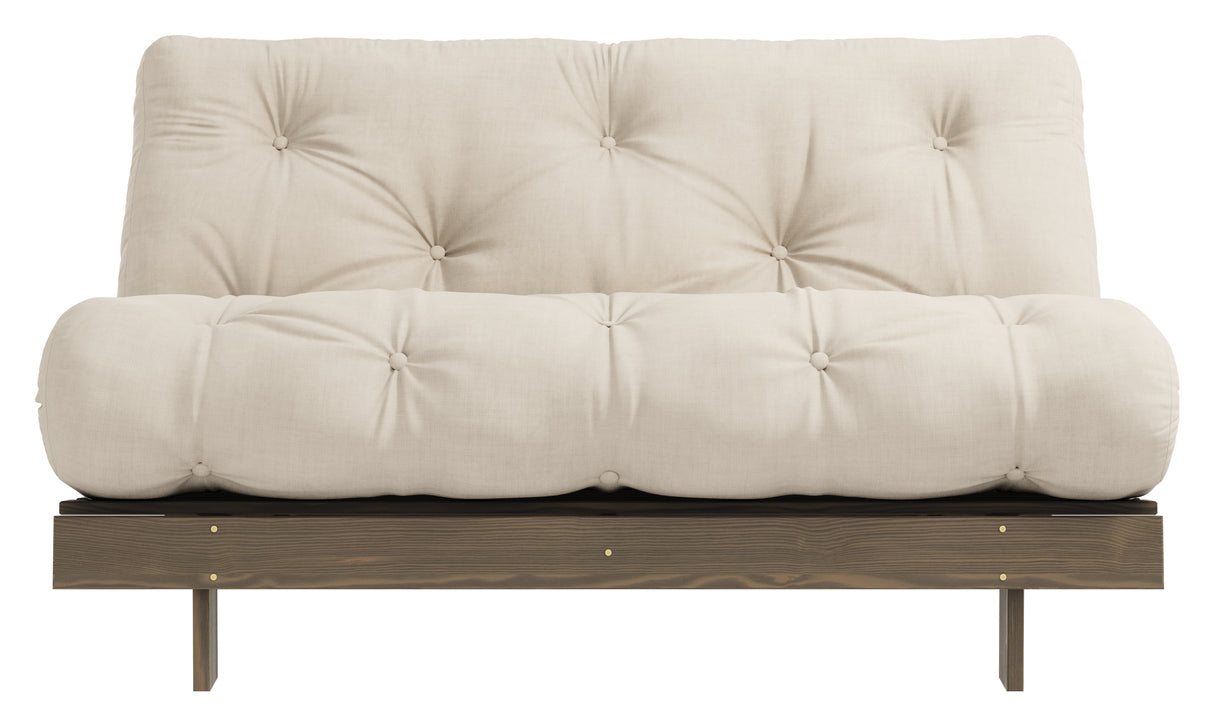 Roots 140 Sovesofa, Brun lakeret fyrretræ, Beige - Unoliving.com