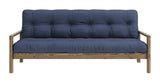 Knob Sovesofa, Brun lakeret fyrretræ, Navy - Unoliving.com