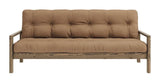 Knob Sovesofa, Brun lakeret fyrretræ, Mocca - Unoliving.com