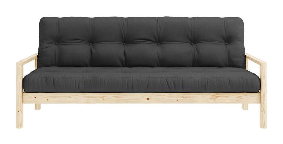 Knob Sovesofa, Lakeret fyrretræ, Dark Grey - Unoliving.com