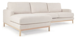 Mihaela 3-pers. Sofa m. venstrevendt chaiselong, Hvid fleece - Unoliving.com