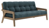 Grab Sovesofa, Brun lakeret fyrretræ, Pale Blue fløjl - Unoliving.com