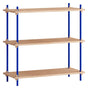 Shelving System, 1 fag, 3 hylder, H:85, Eg/Blå - Unoliving.com