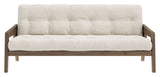 Grab Sovesofa, Brun lakeret fyrretræ, Ivory fløjl - Unoliving.com