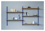 Wall Shelving, 2 fag, 5 hylder, H:85, Eg/Blå