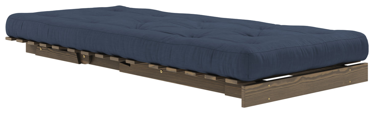 Roots 90 Sovesofa, Brun lakeret fyrretræ, Navy - Unoliving.com