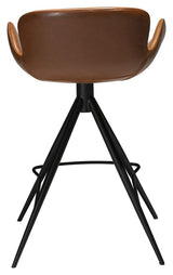 Gaia counter stool SH: 65cm, vintage lysebrun kunstlæder m. sort ben - Unoliving.com