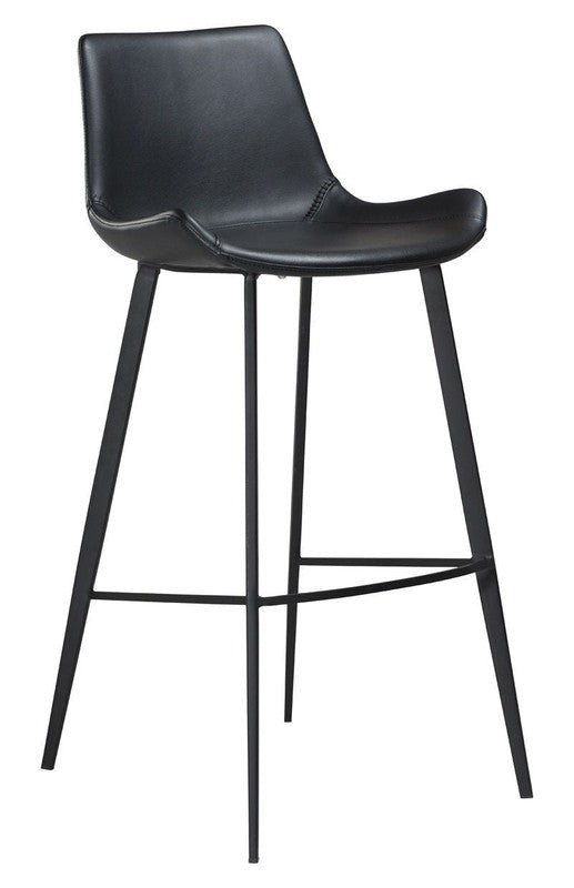 Hype barstol, Sort kunstlæder, SH: 65cm - Unoliving.com