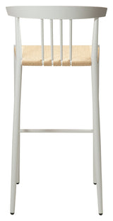 Sava Barstol, beige papirreb/Hvidt stel - Unoliving.com