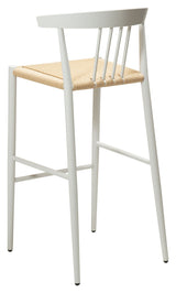 Sava Barstol, beige papirreb/Hvidt stel - Unoliving.com