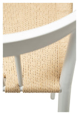 Sava Barstol, beige papirreb/Hvidt stel - Unoliving.com