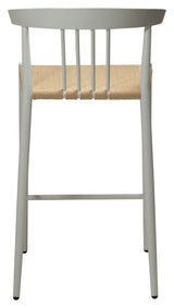 Sava barstol SH: 66.50cm, beige papirreb/Hvidt stel - Unoliving.com