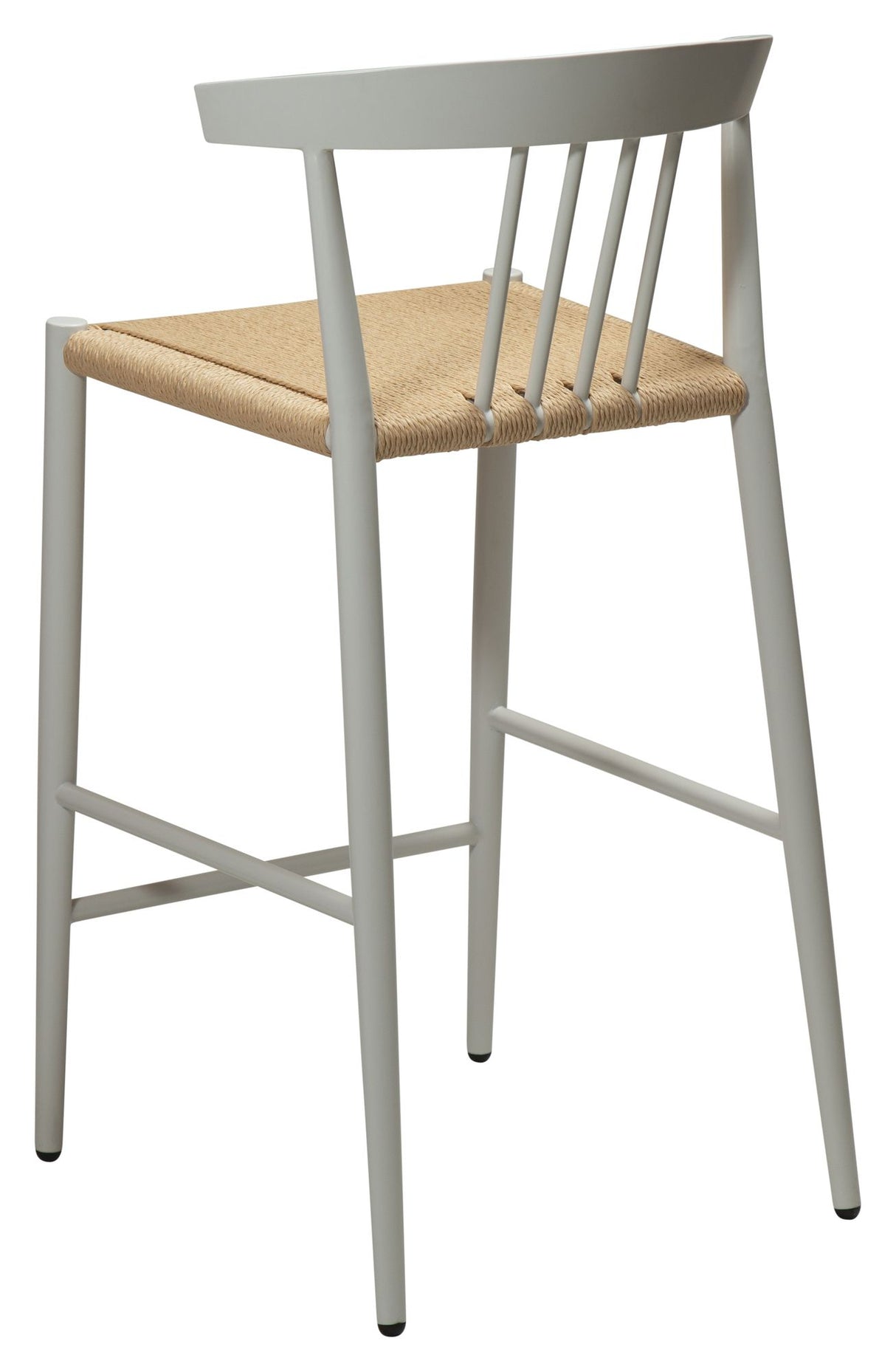 Sava barstol SH: 66.50cm, beige papirreb/Hvidt stel - Unoliving.com