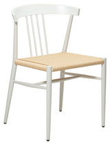 Sava Spisebordsstol, beige papirreb/hvidt stel - Unoliving.com