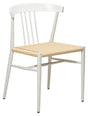 Sava Spisebordsstol, beige papirreb/hvidt stel - Unoliving.com