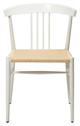 Sava Spisebordsstol, beige papirreb/hvidt stel - Unoliving.com