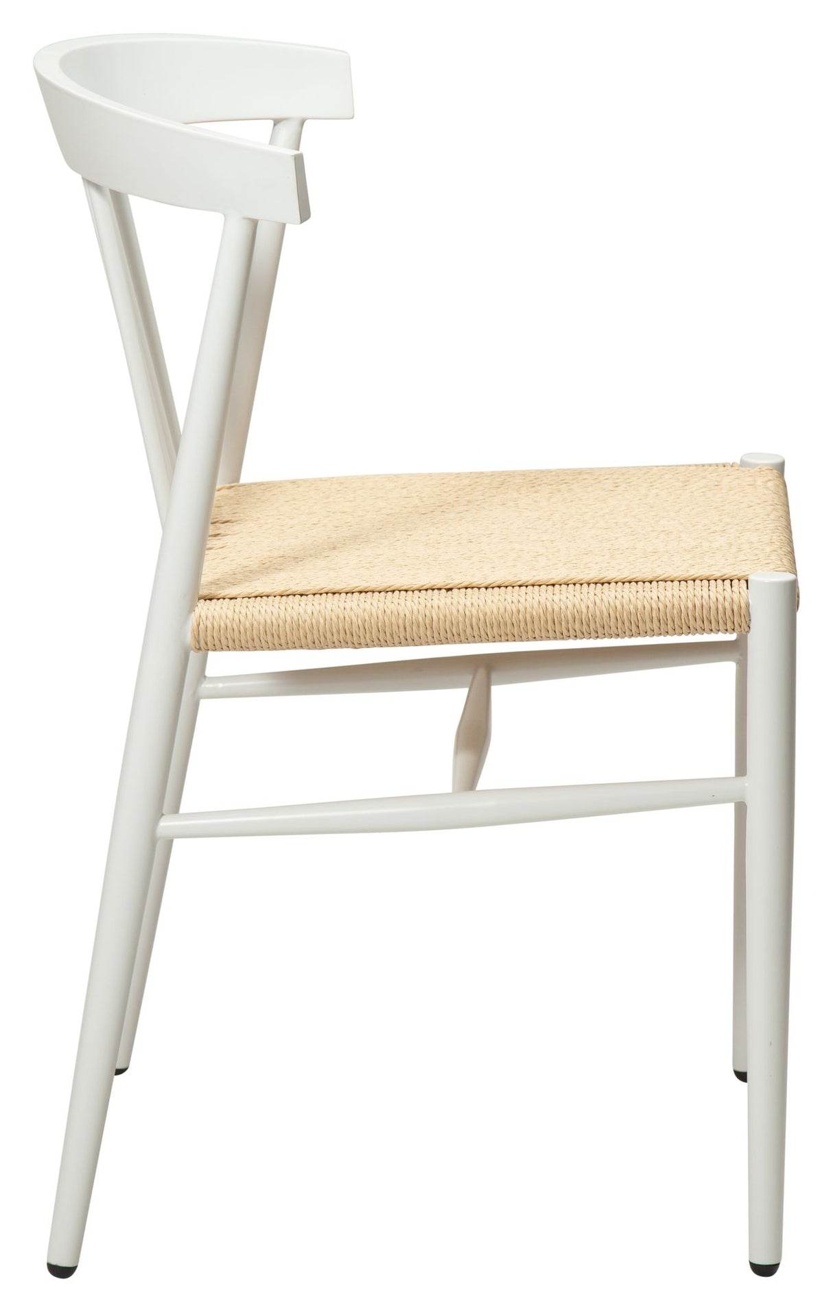 Sava Spisebordsstol, beige papirreb/hvidt stel - Unoliving.com