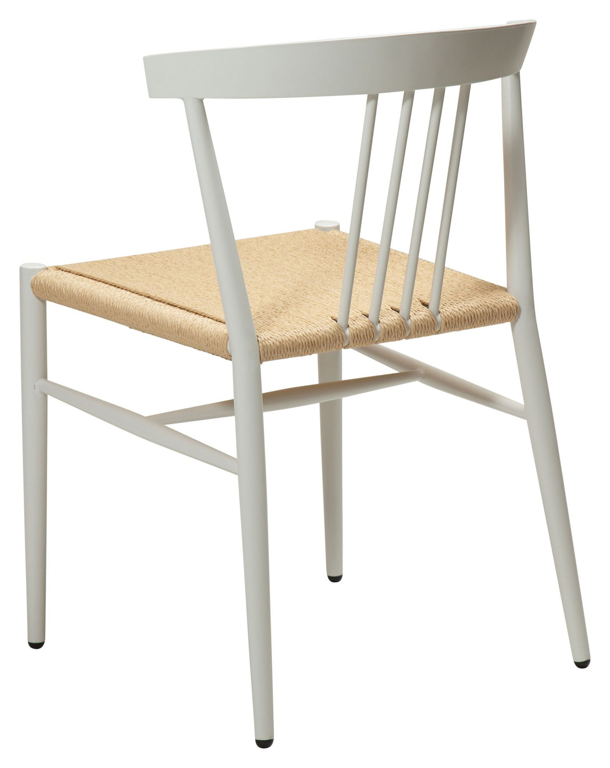 Sava Spisebordsstol, beige papirreb/hvidt stel - Unoliving.com