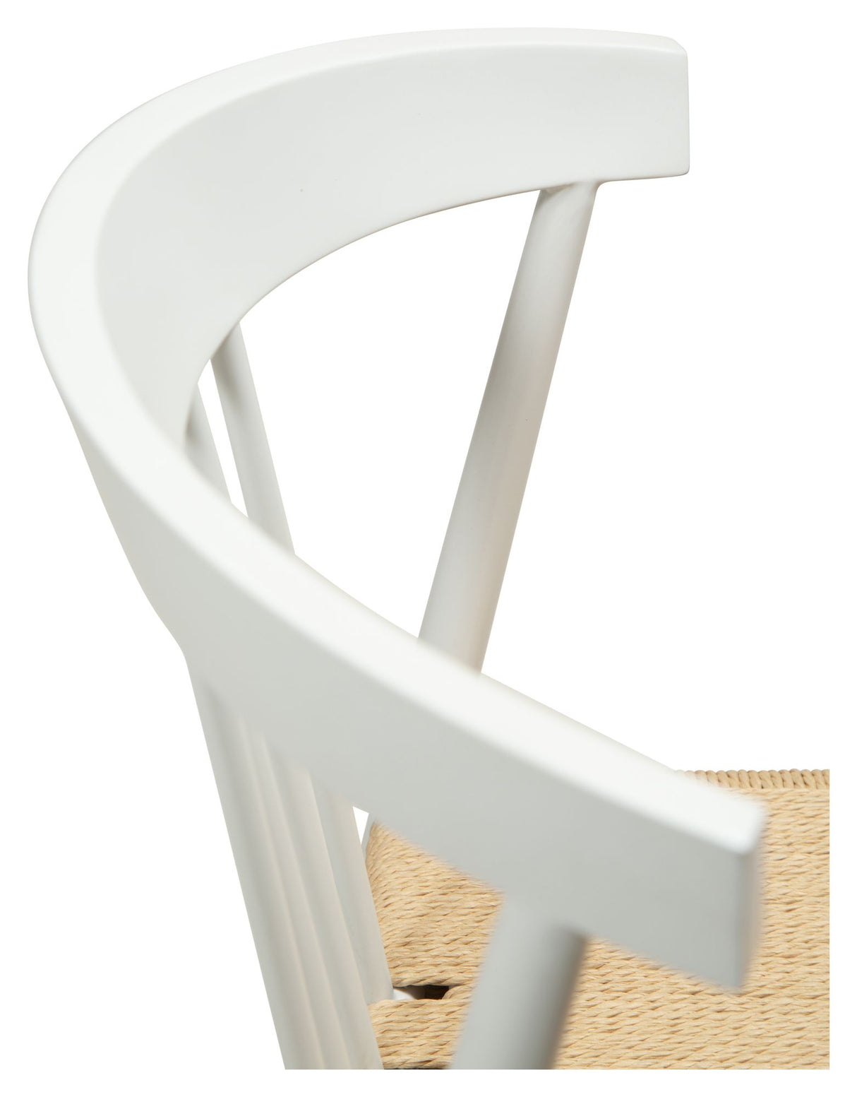 Sava Spisebordsstol, beige papirreb/hvidt stel - Unoliving.com