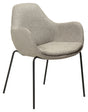 Zimmer Spisebordsstol m. arm, pebble earth bouclé stof - Unoliving.com