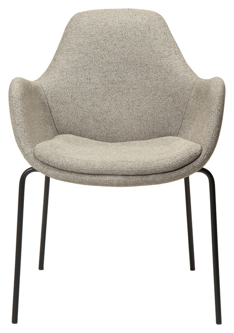 Zimmer Spisebordsstol m. arm, pebble earth bouclé stof - Unoliving.com