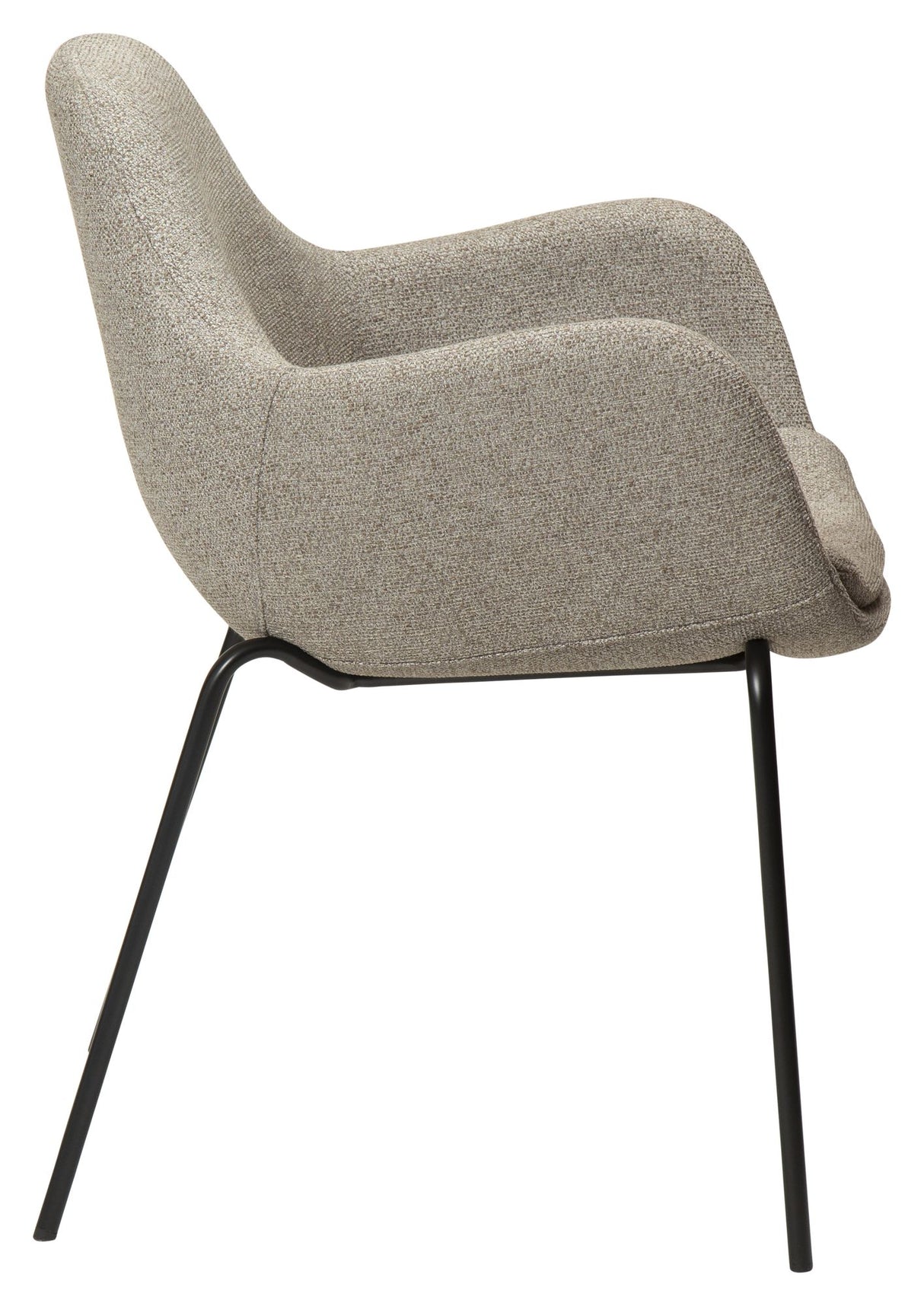 Zimmer Spisebordsstol m. arm, pebble earth bouclé stof - Unoliving.com