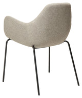 Zimmer Spisebordsstol m. arm, pebble earth bouclé stof - Unoliving.com