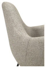 Zimmer Spisebordsstol m. arm, pebble earth bouclé stof - Unoliving.com