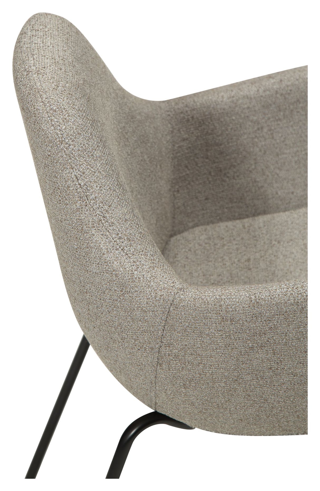 Zimmer Spisebordsstol m. arm, pebble earth bouclé stof - Unoliving.com