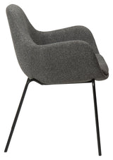 Zimmer Spisebordsstol m. arm, pebble grå bouclé stof - Unoliving.com