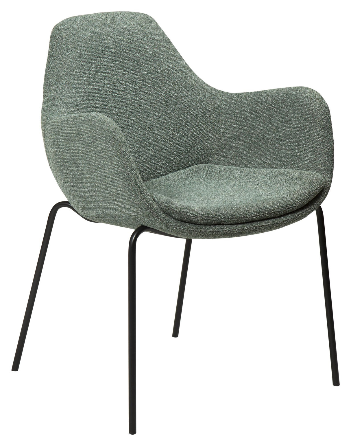 Zimmer Spisebordsstol m. arm, pebble grøn bouclé stof - Unoliving.com