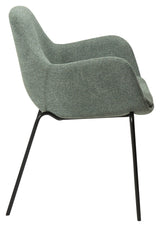 Zimmer Spisebordsstol m. arm, pebble grøn bouclé stof - Unoliving.com