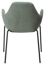 Zimmer Spisebordsstol m. arm, pebble grøn bouclé stof - Unoliving.com